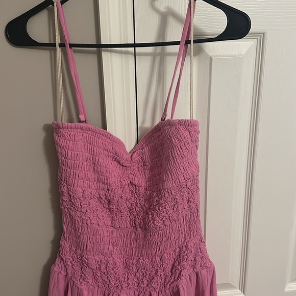 Free People Sparkling Drop-Waist Moment Midi Dress Pink M - Picture 3 of 10